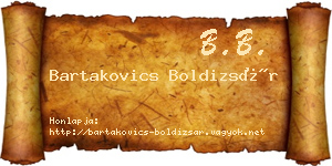 Bartakovics Boldizsár névjegykártya